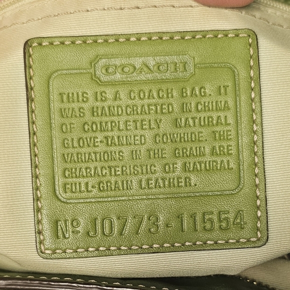 [COACH] Unique Green Leather Satchel ☆ Over the Shoulder Purse 👜 - Picture 3 of 15